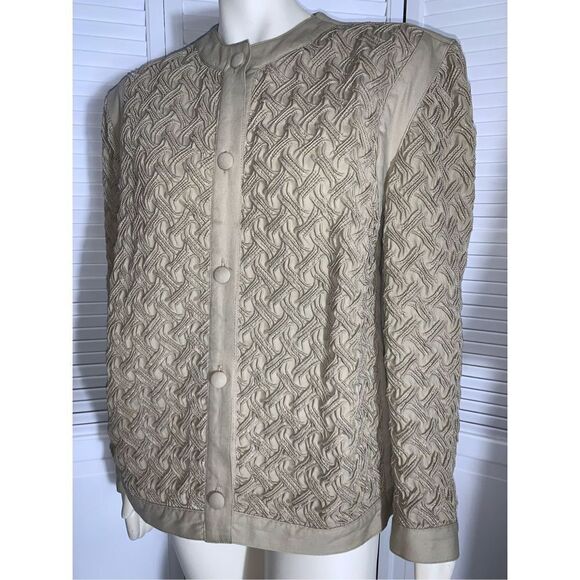 Vintage Saks Fifth Avenue Textured Quilted Button Down Jacket - Picture 1 of 16